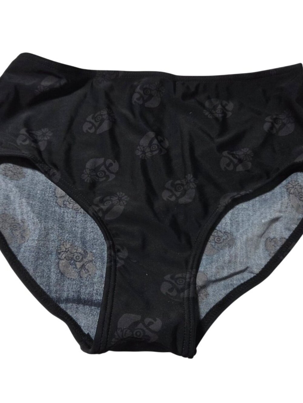 Margaritaville Black Bikini Bottom Size 10 Floral Parrot Print Swimwear Swimsuit